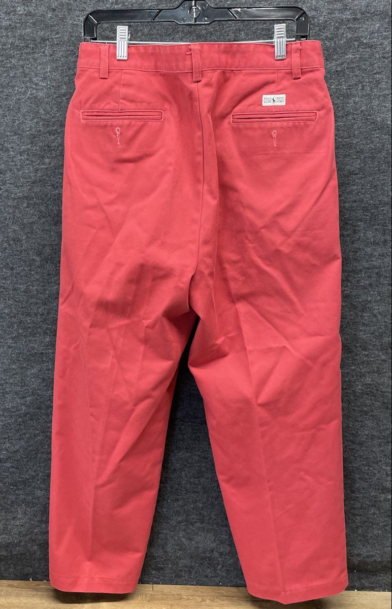 Vintage 90s Polo Ralph Lauren Men's Salmon Pink Pleated Cotton Chino Pants Sz M