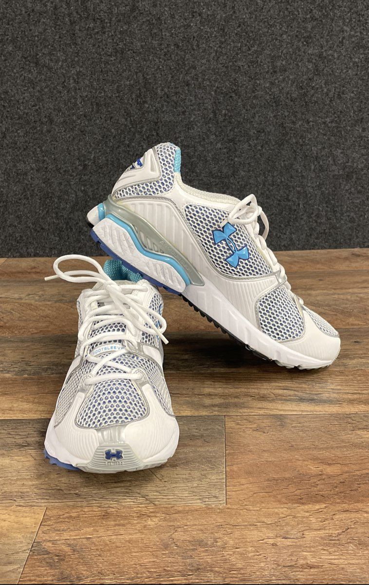 Vintage Under Armour Cartilage White Blue Silver Running Shoes