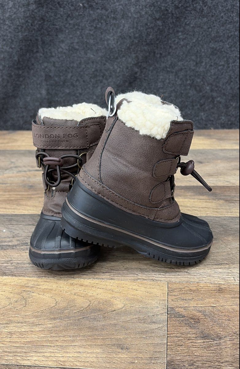 London Fog Lil Oxford Brown Black Toddler Snow Boots Size 5 NWT