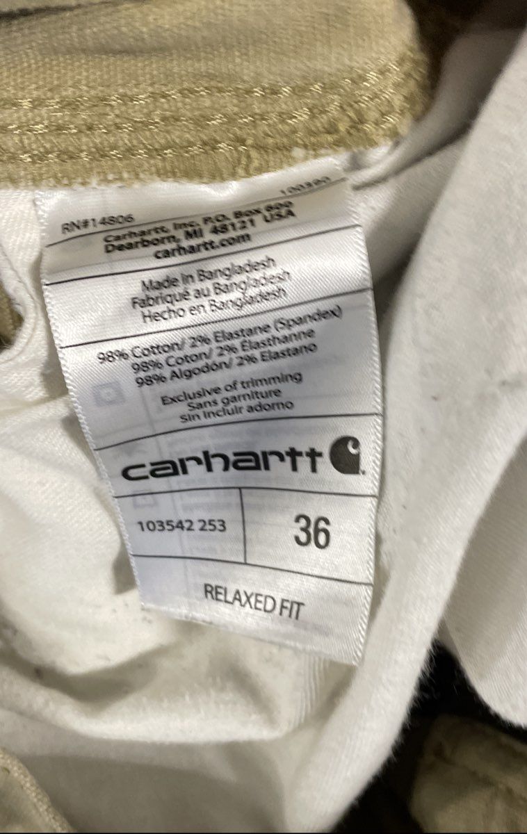 Carhartt Men's Khaki Relaxed Fit Rugged Flex Cargo Shorts Size 36 103542