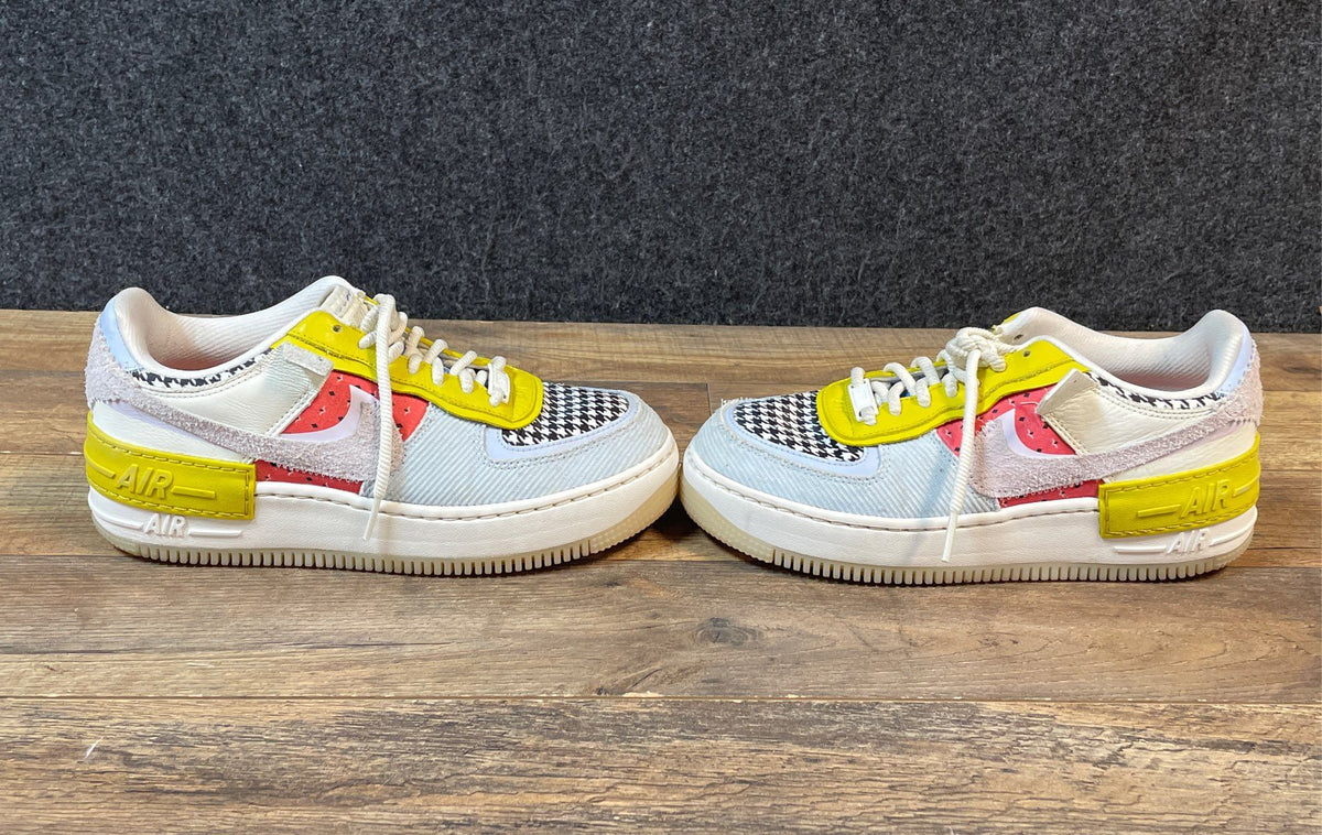 Nike Air Force 1 Shadow Multi-Color Houndstooth Women's Sneakers Size 7.5