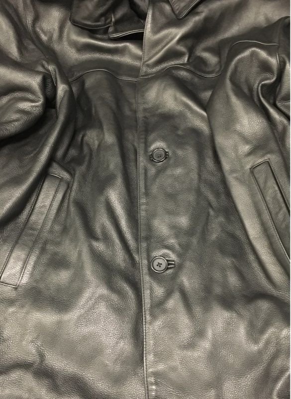 Vintage 90s St. John's Bay Men's Black Nappa Leather Car Coat Jacket Sz XXL