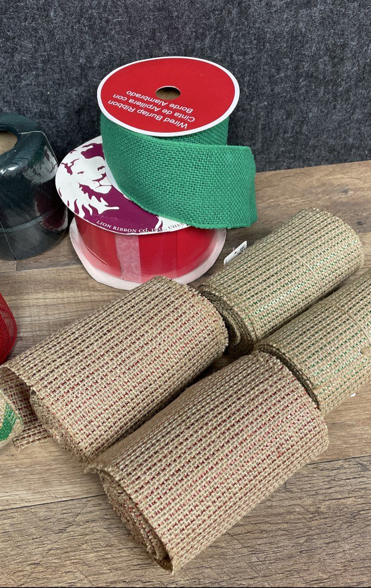 Vintage J&P Coats Knit Cro-Sheen Burlap Ribbon Craft Lot 3 Lbs New Old Stock