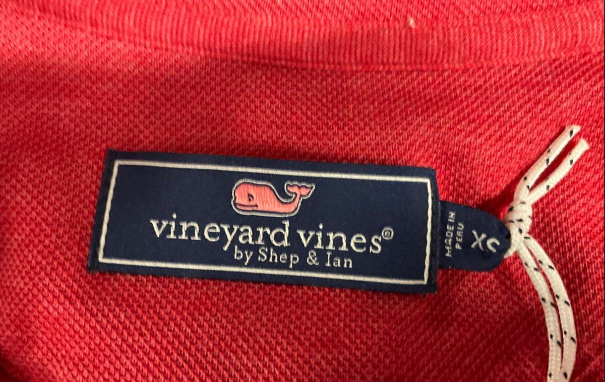 Vineyard Vines Men's Saltwater Stripe Quarter Zip Pullover Jacket Red XS NWT