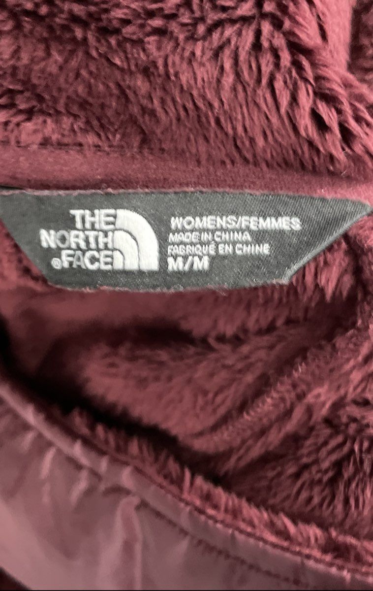 The North Face Women's Red Osito Full Zip Fuzzy High Pile Fleece Jacket Sz M