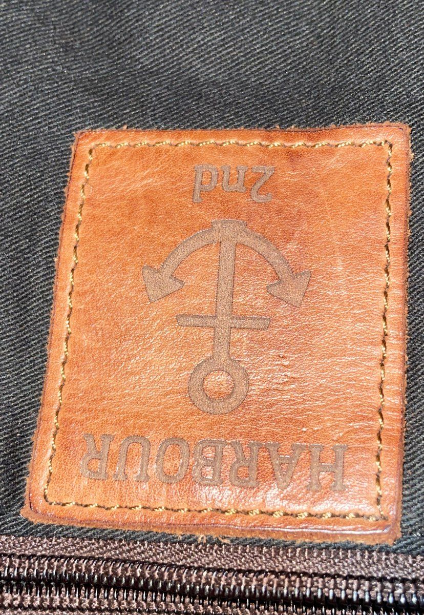Harbour 2nd Brown Leather Anchor Logo Distressed Crossbody Shoulder Bag