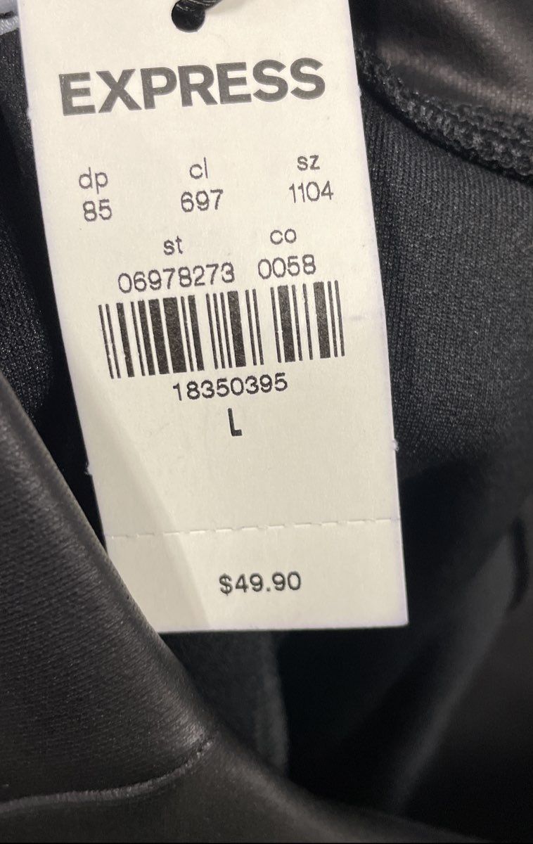 Express Women's Black Faux Leather High Rise Leggings Size Large NWT