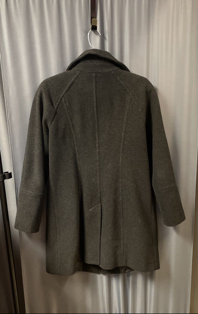 London Fog Women's Wool Blend Button Front Coat Gray Sz S