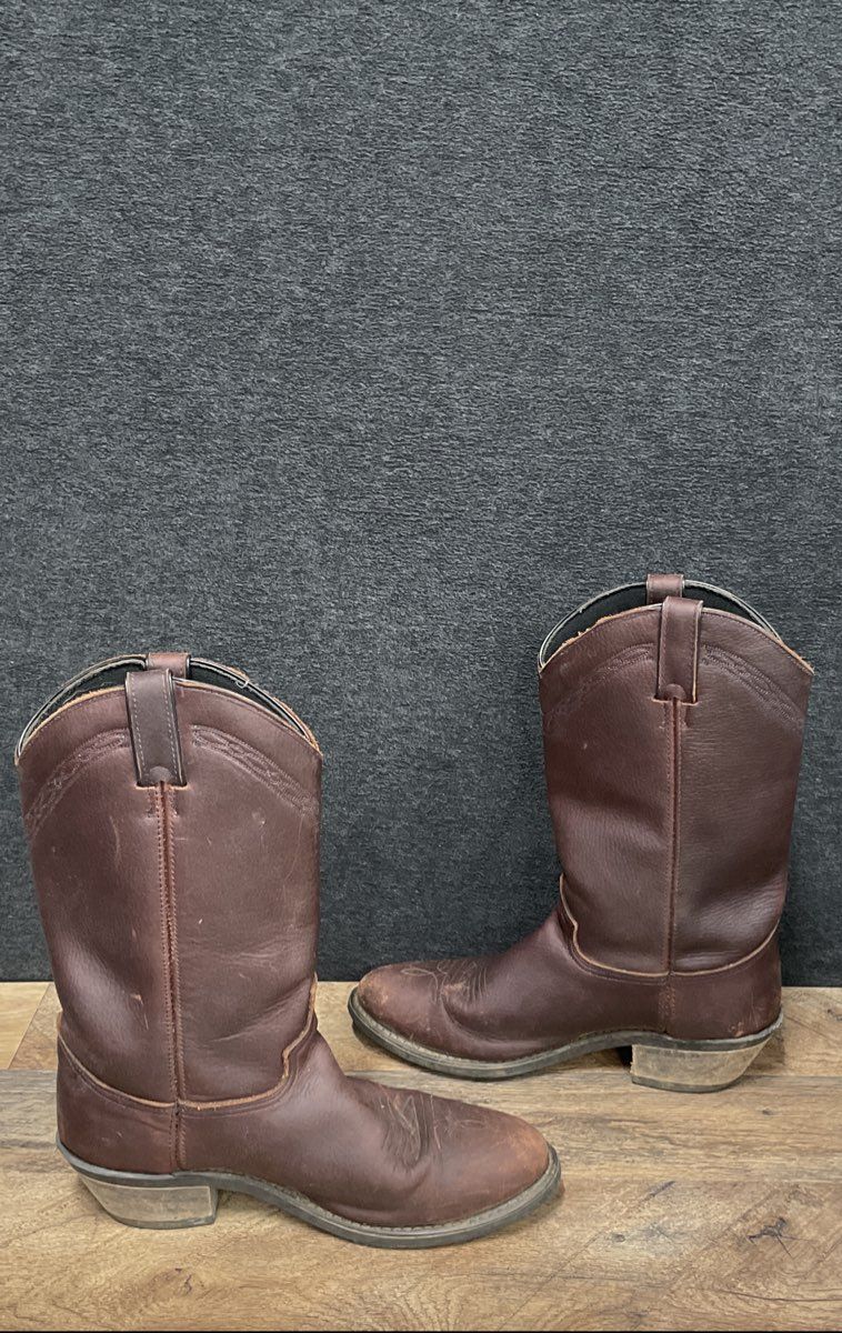 Solair Q.R. Brown Leather Western Cowboy Work Boots Men's Size 9 EE