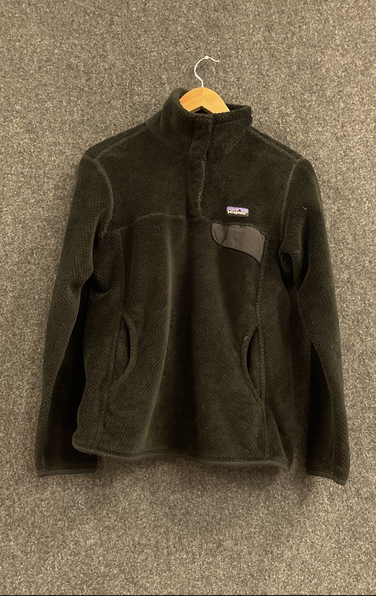 Patagonia Women's Re-Tool Snap-T Pullover Fleece Jacket Black Size M