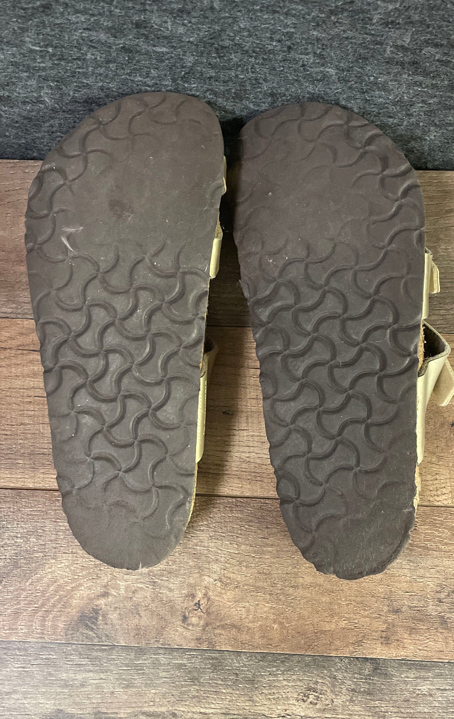 Birkenstock Mayari Gold Metallic Birko-Flor Toe Loop Sandals Size EU 43 US 12