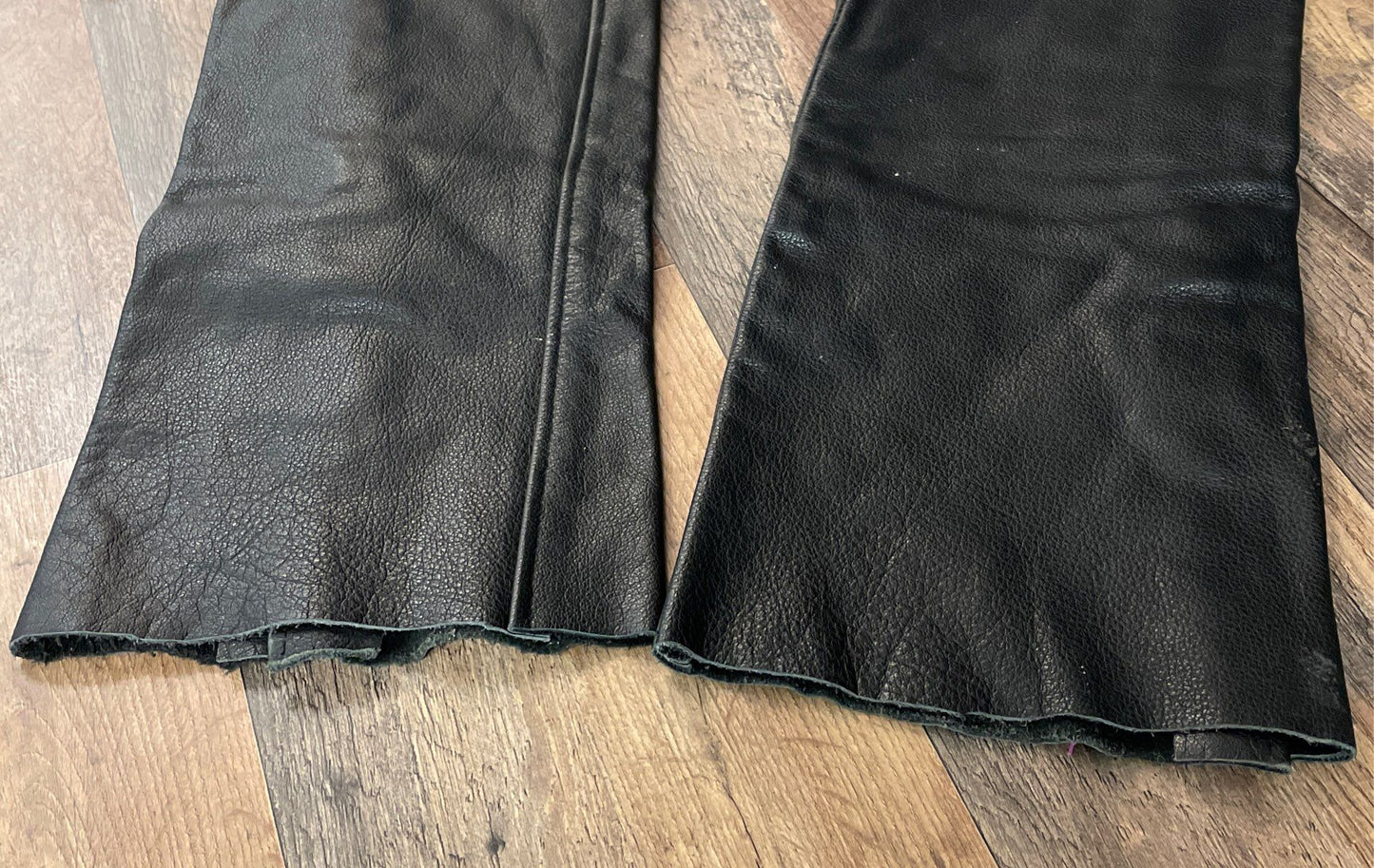 Leather King Men's Black Leather Biker Motorcycle Chaps Pants Size S