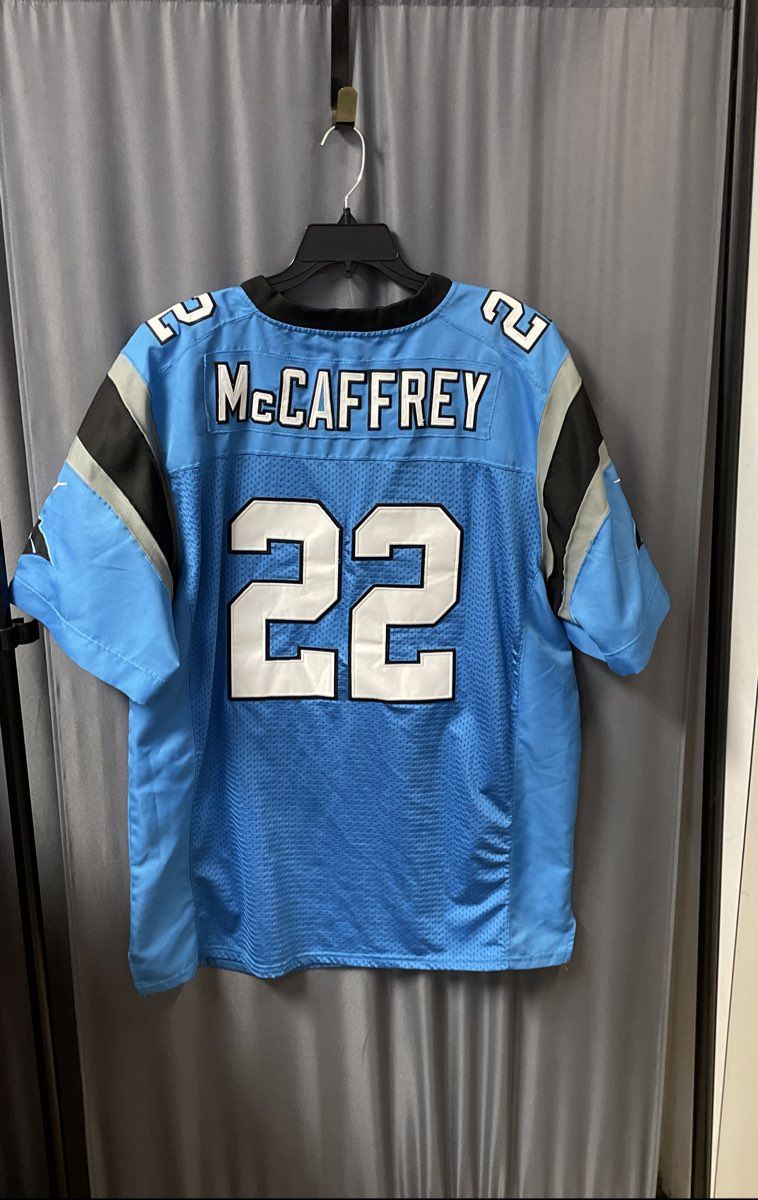 Nike Men's Carolina Panthers Christian McCaffrey #22 Blue NFL Jersey Size 52