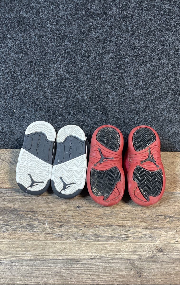Nike Air Jordan Retro 12 Flu Game & Jordan 5 Infant Toddler Lot Size 5C 4C