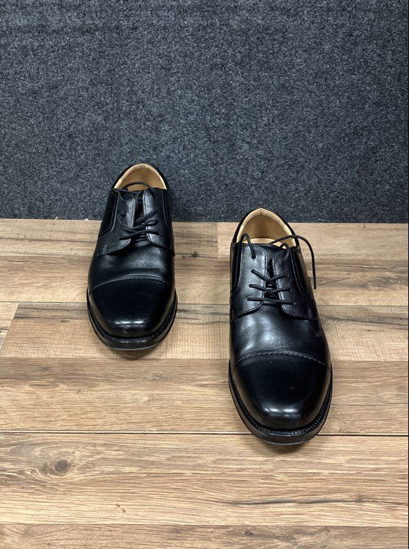 Chaps Black Leather Cap Toe Men's Oxford Dress Shoes Size 9.5W
