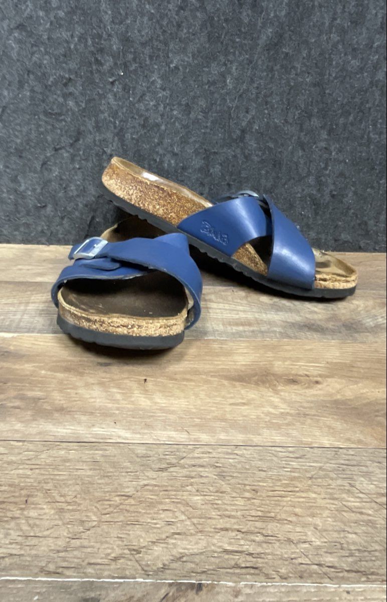 Birkenstock Francine Blue Criss Cross Buckle Slide Sandals EU 39 Women's 8-8.5