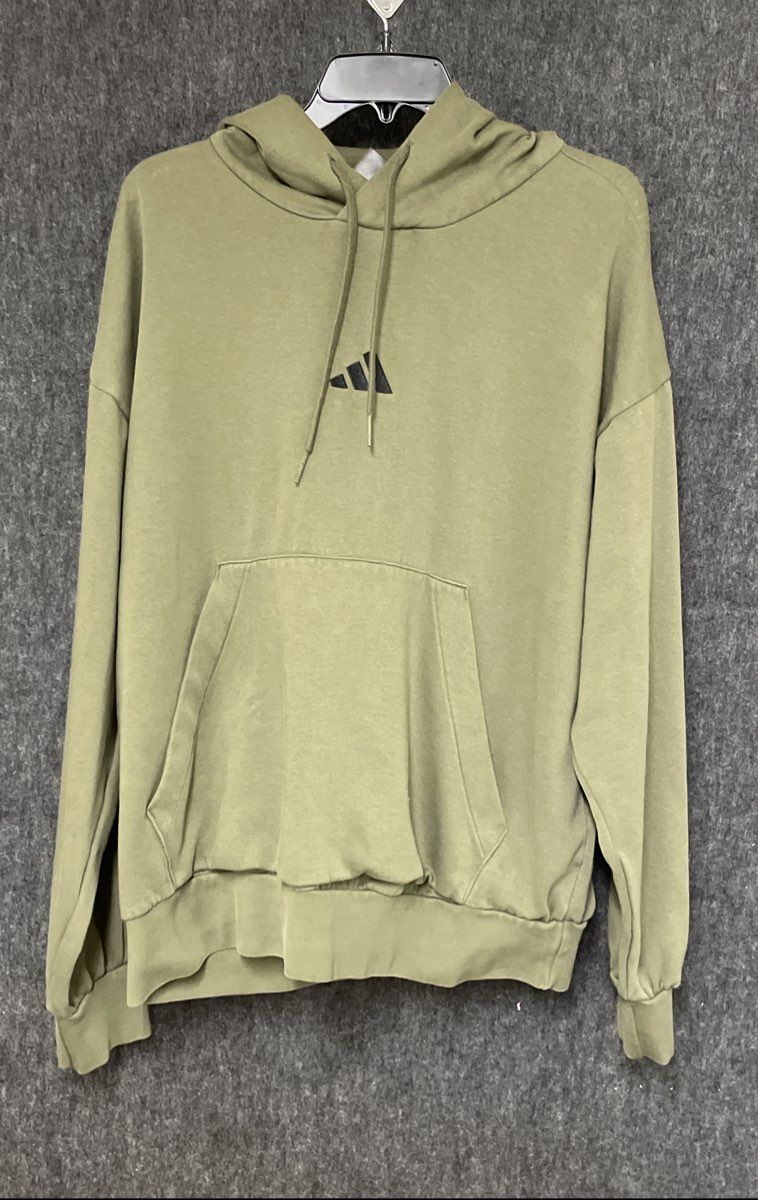 Adidas Men's Essentials Feelcozy Fleece Hoodie Olive Green Size XL