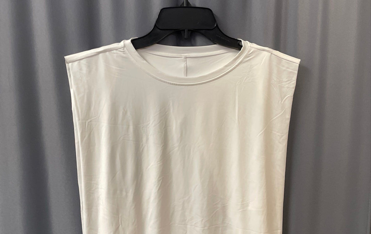 Halara Women's White Sleeveless Muscle Tank Top Nylon Elastane Activewear L NWT