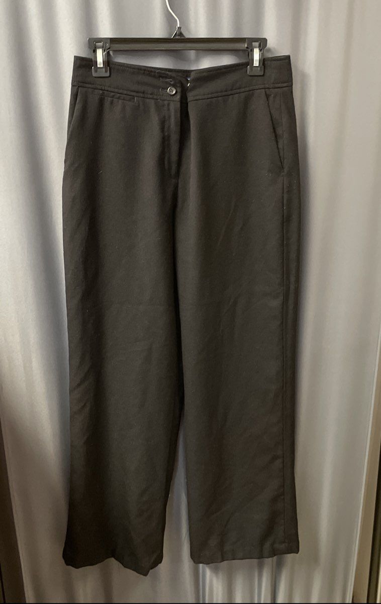 Pendleton Women's Black 100% Virgin Wool Wide Leg Trousers Sz 8