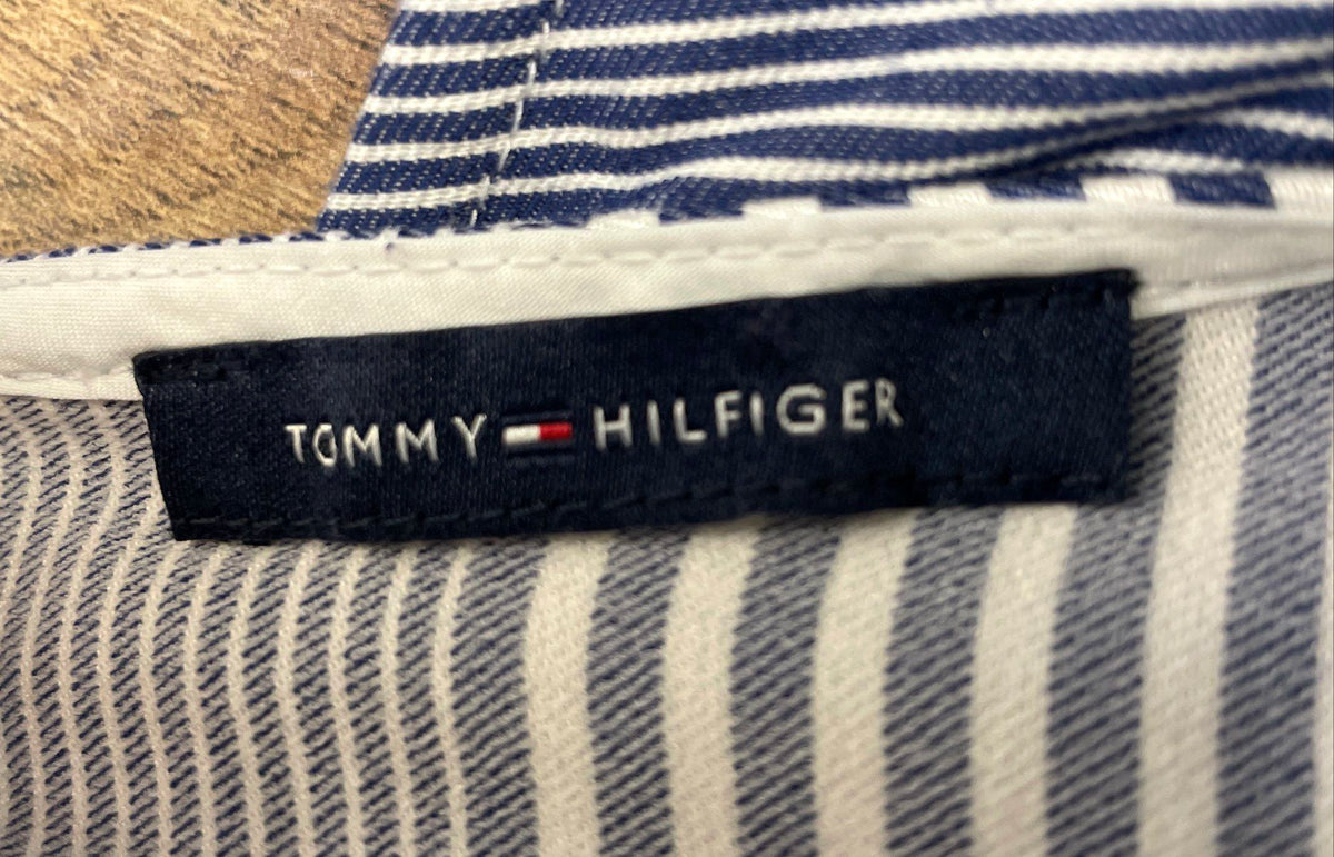 Tommy Hilfiger Women's Blue White Striped Sleeveless Tunic Top M