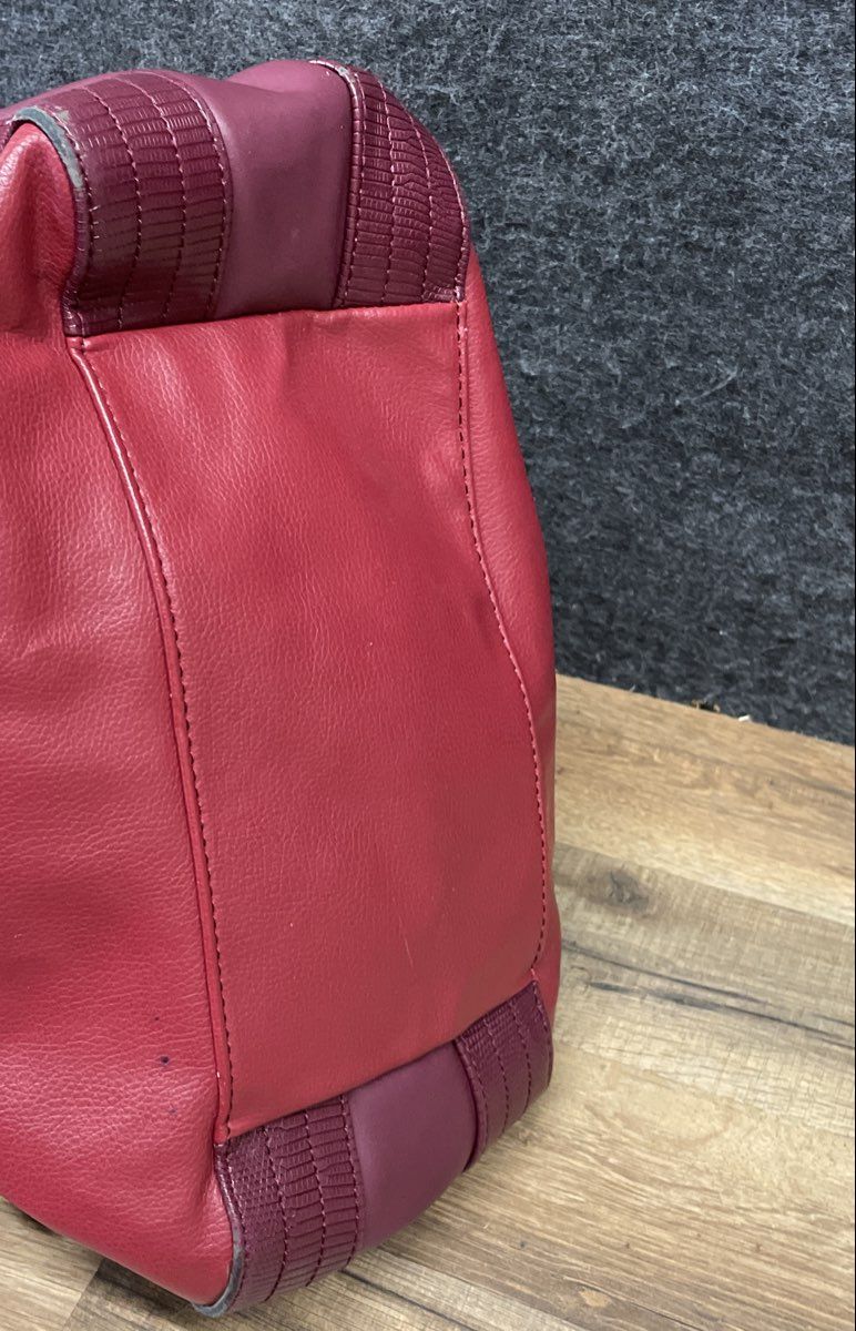 APT 9 Burgundy Red Faux Leather Braided Handle Large Shoulder Hobo Bag