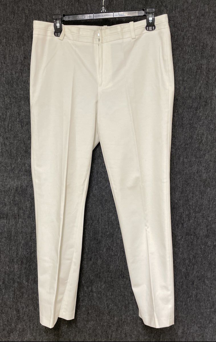 Calvin Klein Women's White Cotton Blend Stretch Ankle-Length Pants Sz 8