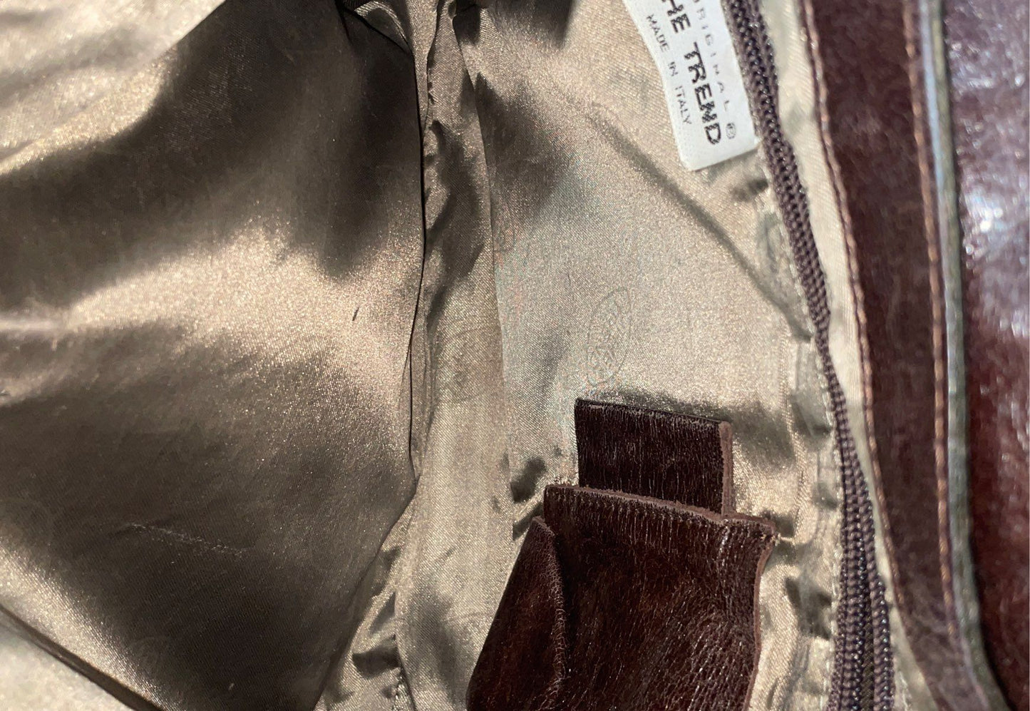 The Trend Brown Leather Shoulder Bag Crossbody Made in Italy Buckle Detail