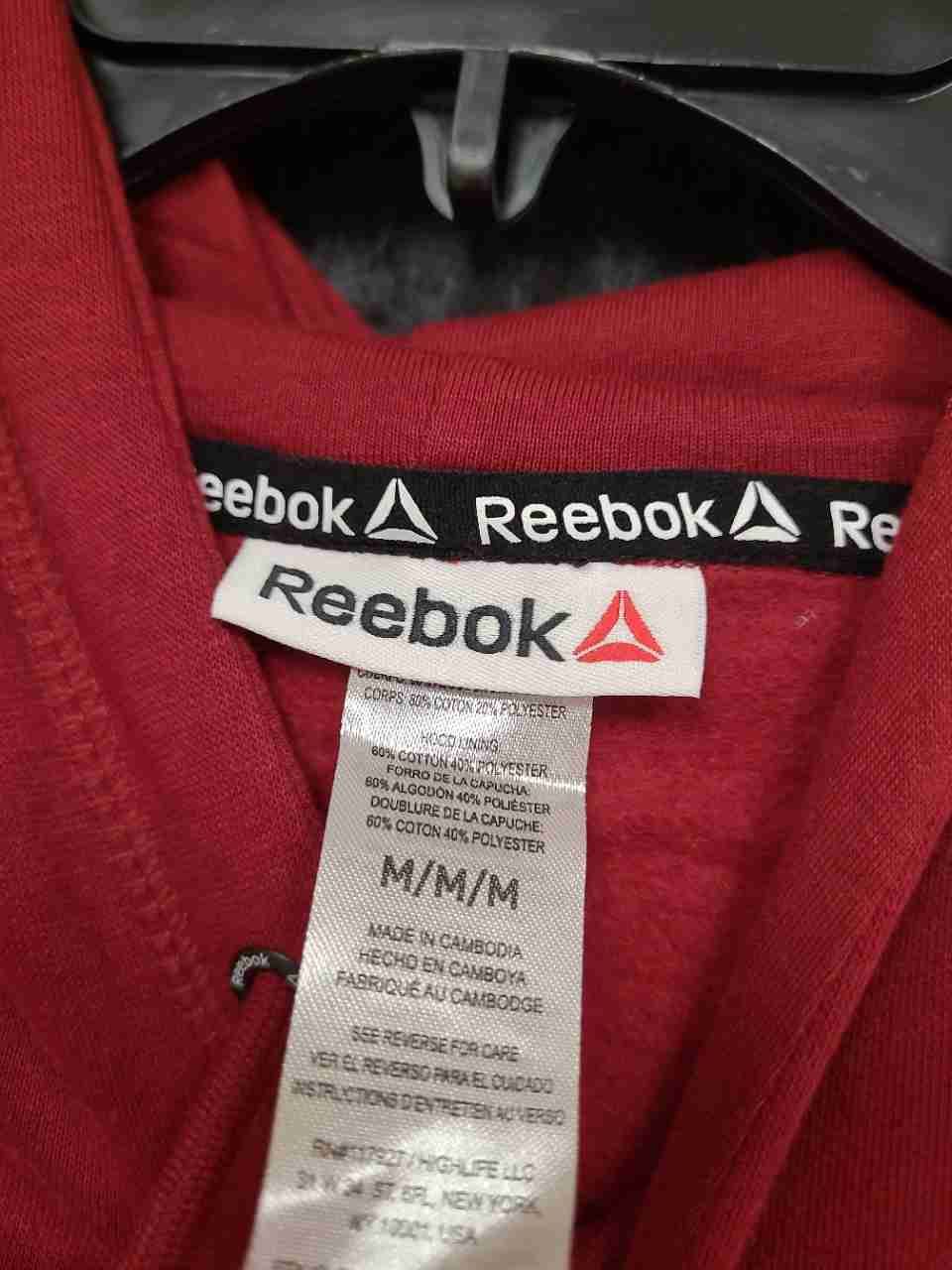 Reebok Men's Delta Logo Hoodie Biking Red Pullover Sweatshirt NWT Size M
