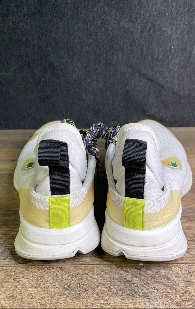 Lacoste Run Spin Comfort White Yellow Lifestyle Sneakers Men's Size 11.5