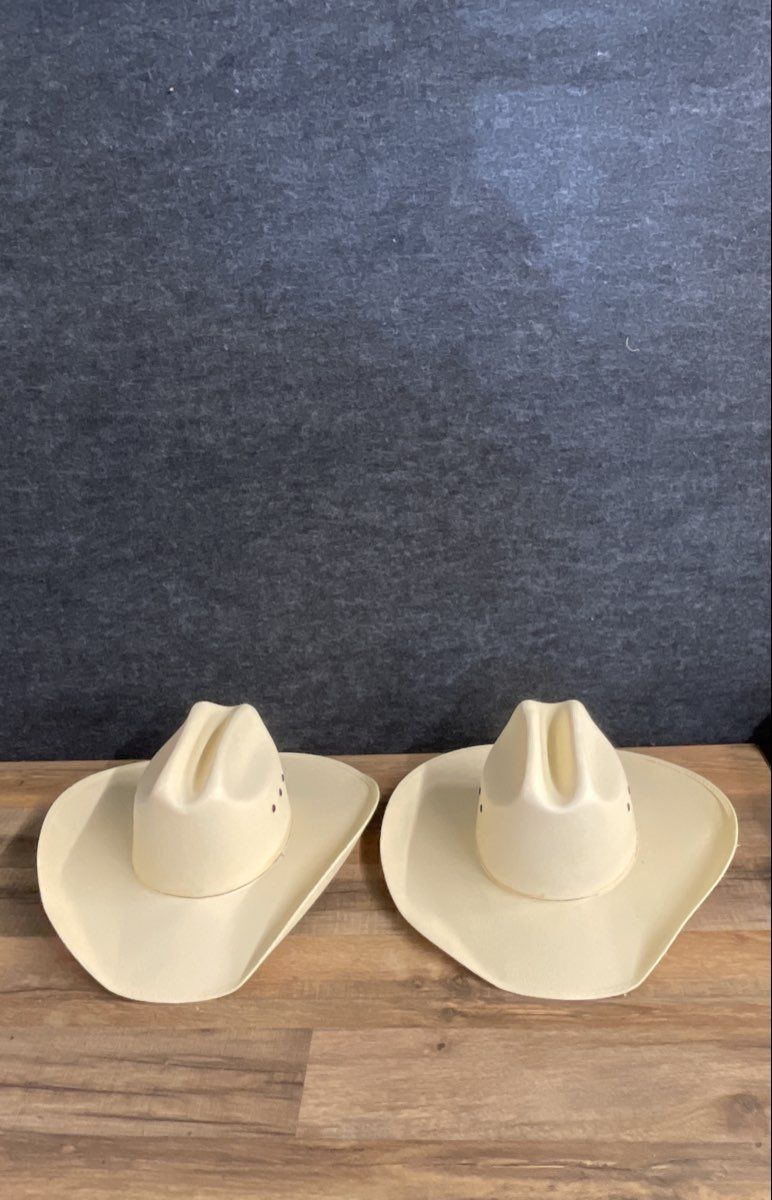 Cody James Men's Ivory Woven Cowboy Hat Lot of 2 Cattleman Crease Sz S/M