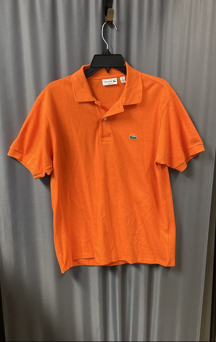 Lacoste Men's Orange L.12.12 Classic Fit Pique Short Sleeve Polo Shirt Sz M