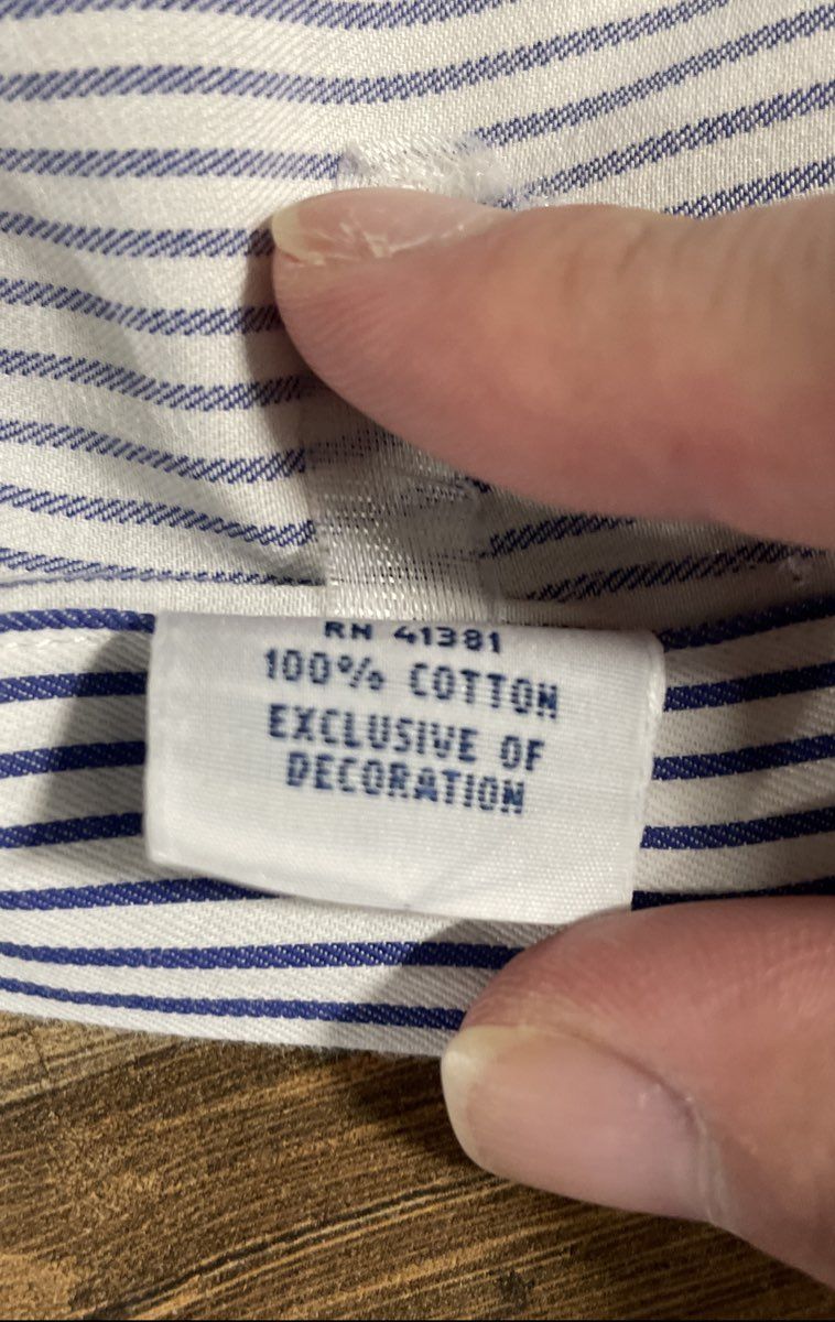 Polo Ralph Lauren Men's Blue Striped Cotton Button-Up Shirt Size L