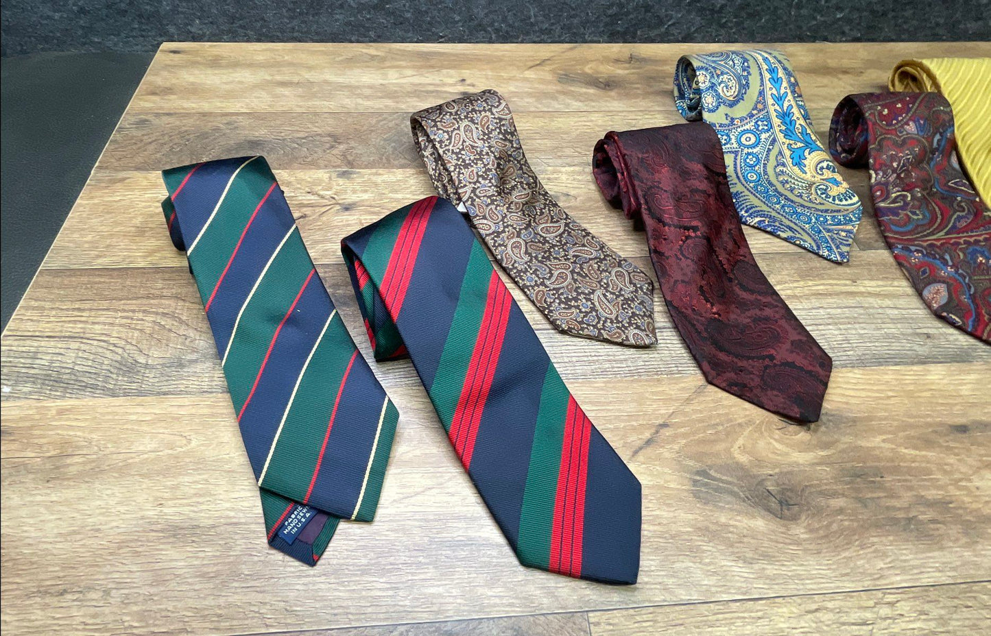 Vintage Men's 100% Silk Neckties Lot of 10 Lands' End Pierre Cardin Paisley