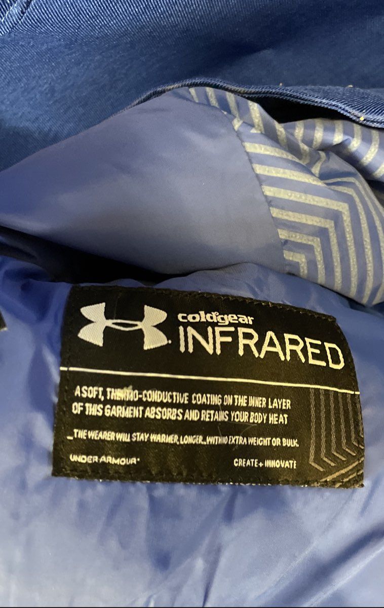 Under Armour Men's Coldgear Infrared Hooded Jacket Blue Full Zip Sz S