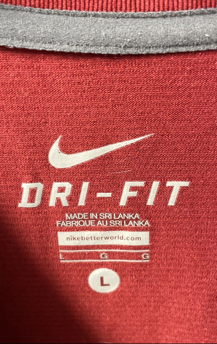 Nike Men's Alabama Crimson Tide Crimson Red Dri-Fit Performance T-Shirt Sz L