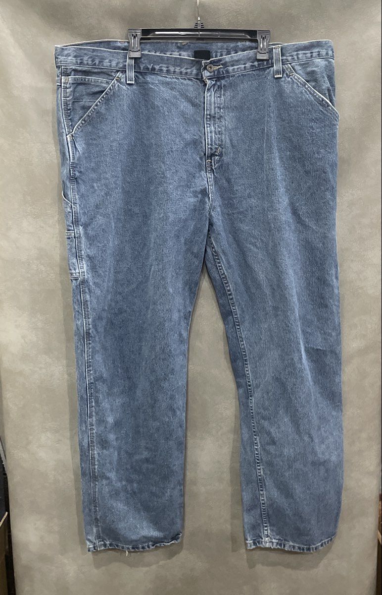 Faded Glory Men's Blue Carpenter Jeans 100% Cotton Denim Workwear Size 46x32