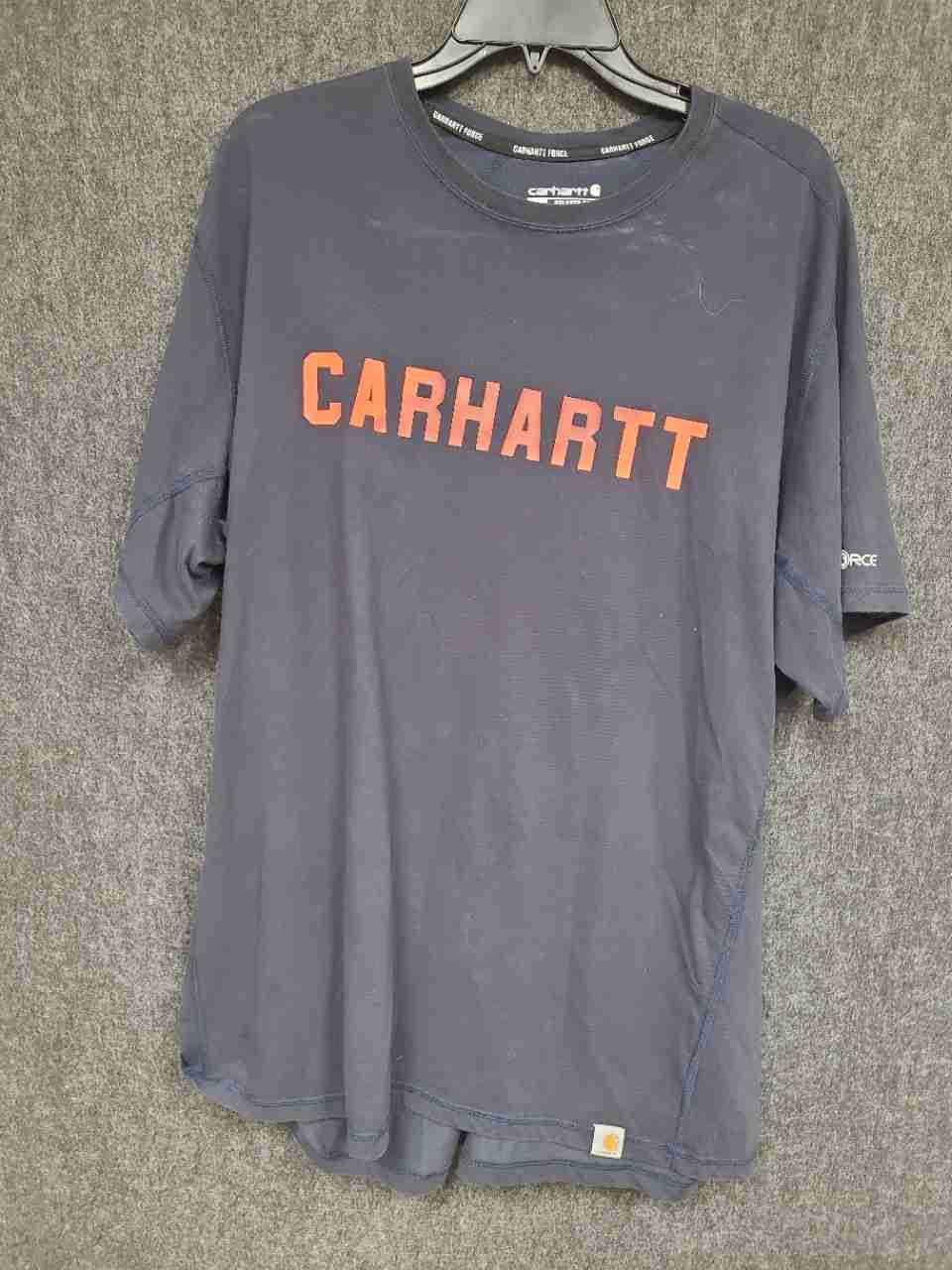 Carhartt Men's Navy Blue Force Relaxed Fit Graphic Short Sleeve T-Shirt Sz XL