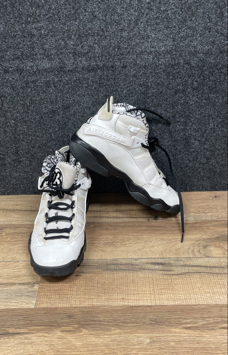 Air Jordan 6 Rings White Black Elephant Print GS Youth Size 5.5Y