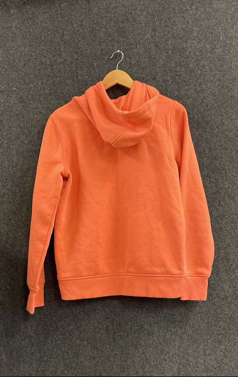Carhartt Women's Relaxed Fit Pullover Hoodie Orange Logo Kangaroo Pocket Sz S