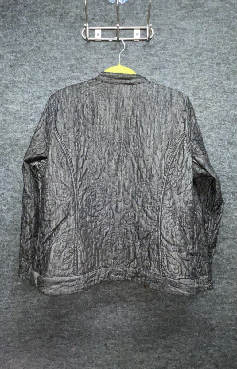 Chico's Women's Reversible Quilted Jacket Leopard Animal Print Full Zip Sz 2
