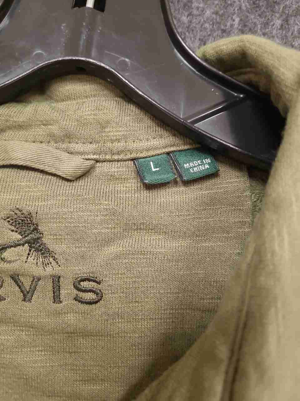 Orvis Men's Sage Green Heather 100% Cotton Snap-Front Shirt Jacket Sz L