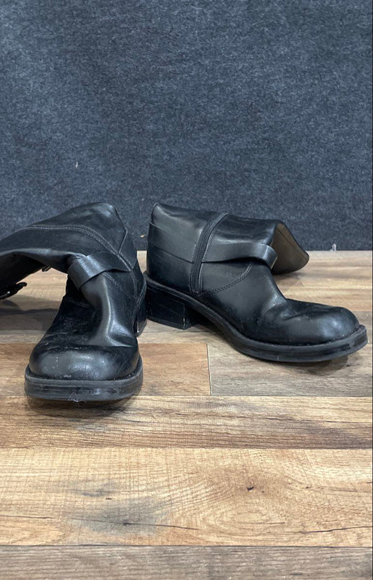 Unbranded Black Multi-Buckle Side Zip Goth Punk Tall Boots Women's Size 9