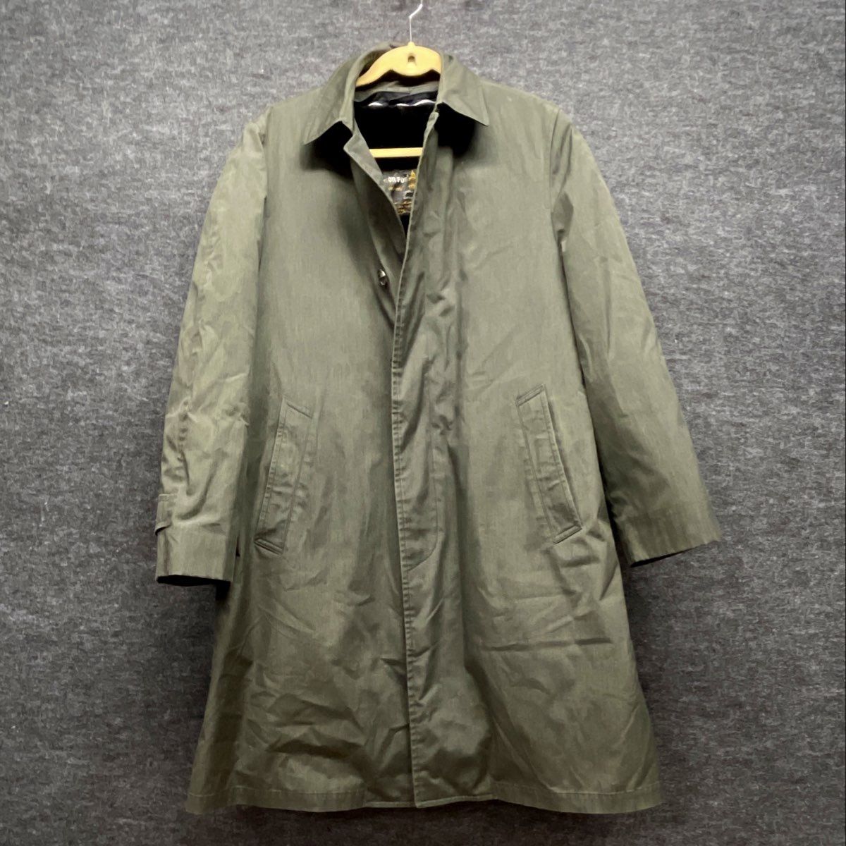 Vintage London Fog Men's Olive Green Maincoat Alpaca Mohair Liner Sz 36 Reg