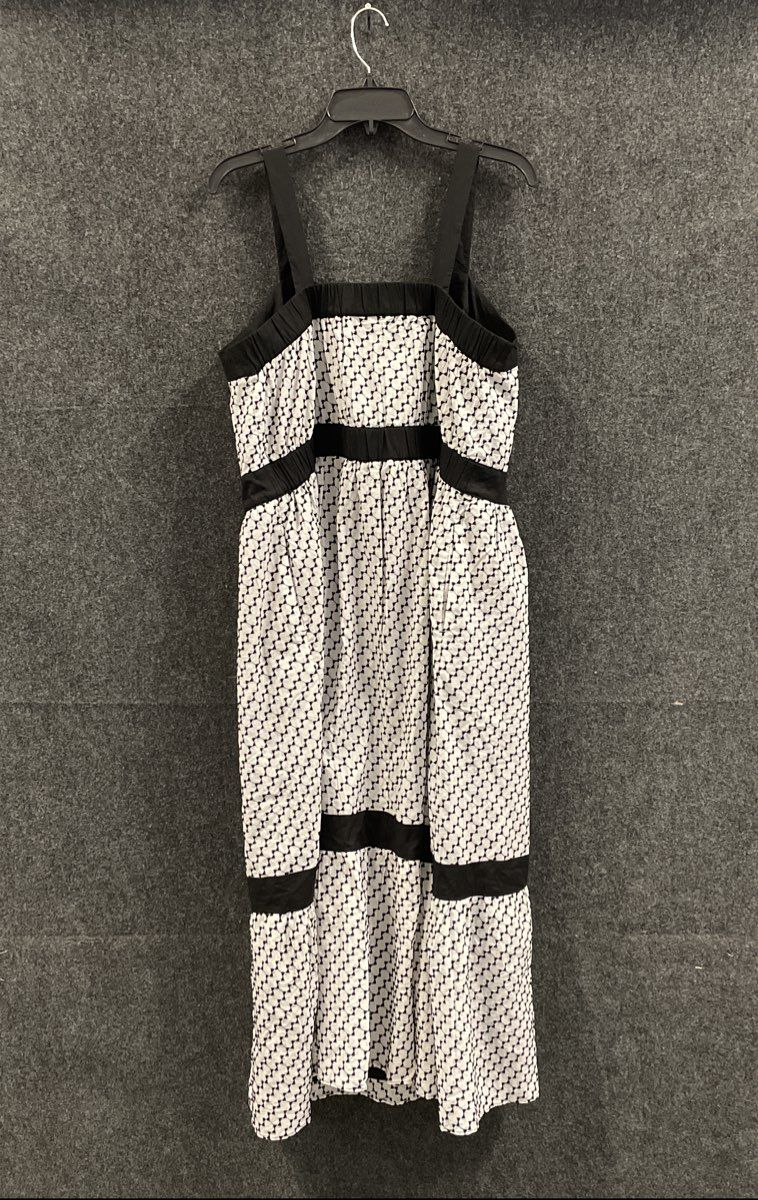 Lane Bryant Women's Black White Geometric Embroidered Cotton Dress NWT Sz 16