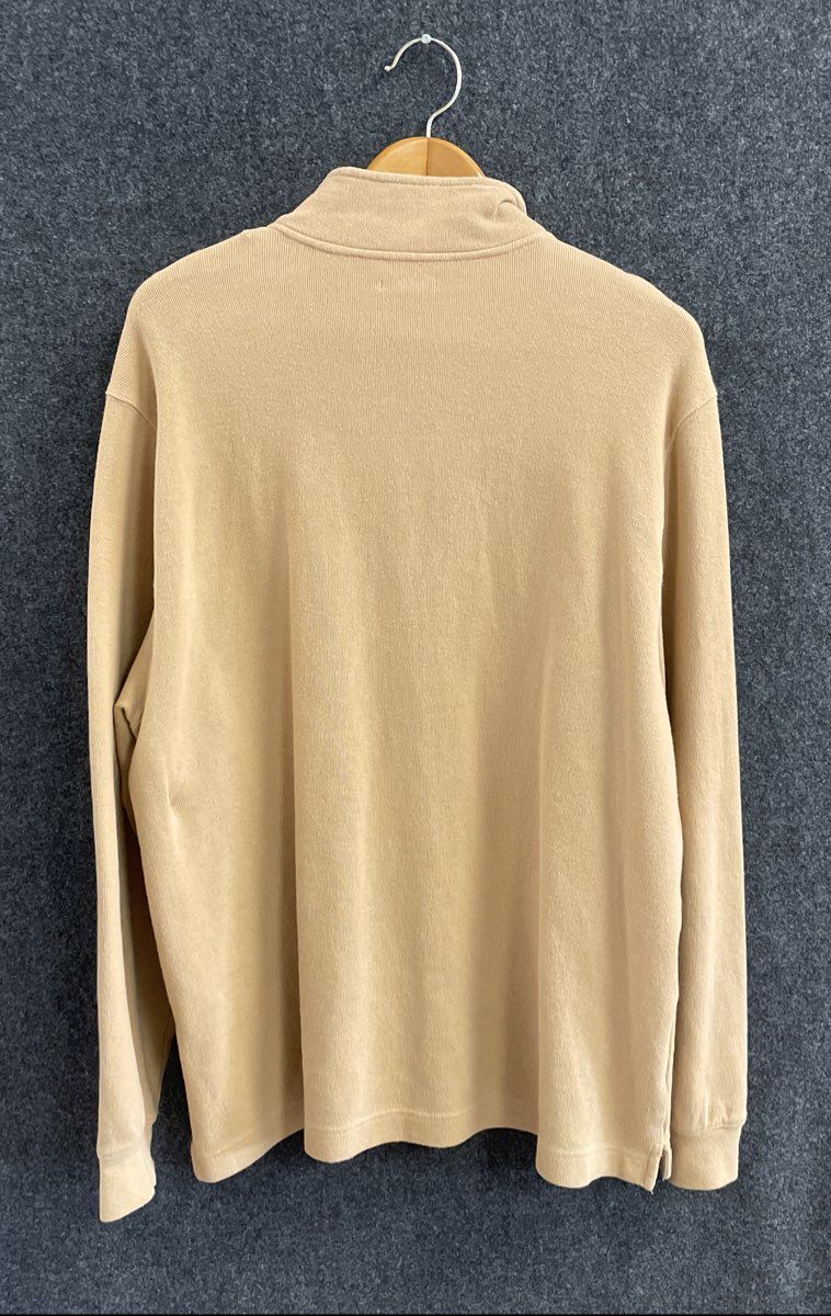 Saddlebred Men's Tan Cotton Ribbed Quarter 1/4 Zip Pullover Sweater XL