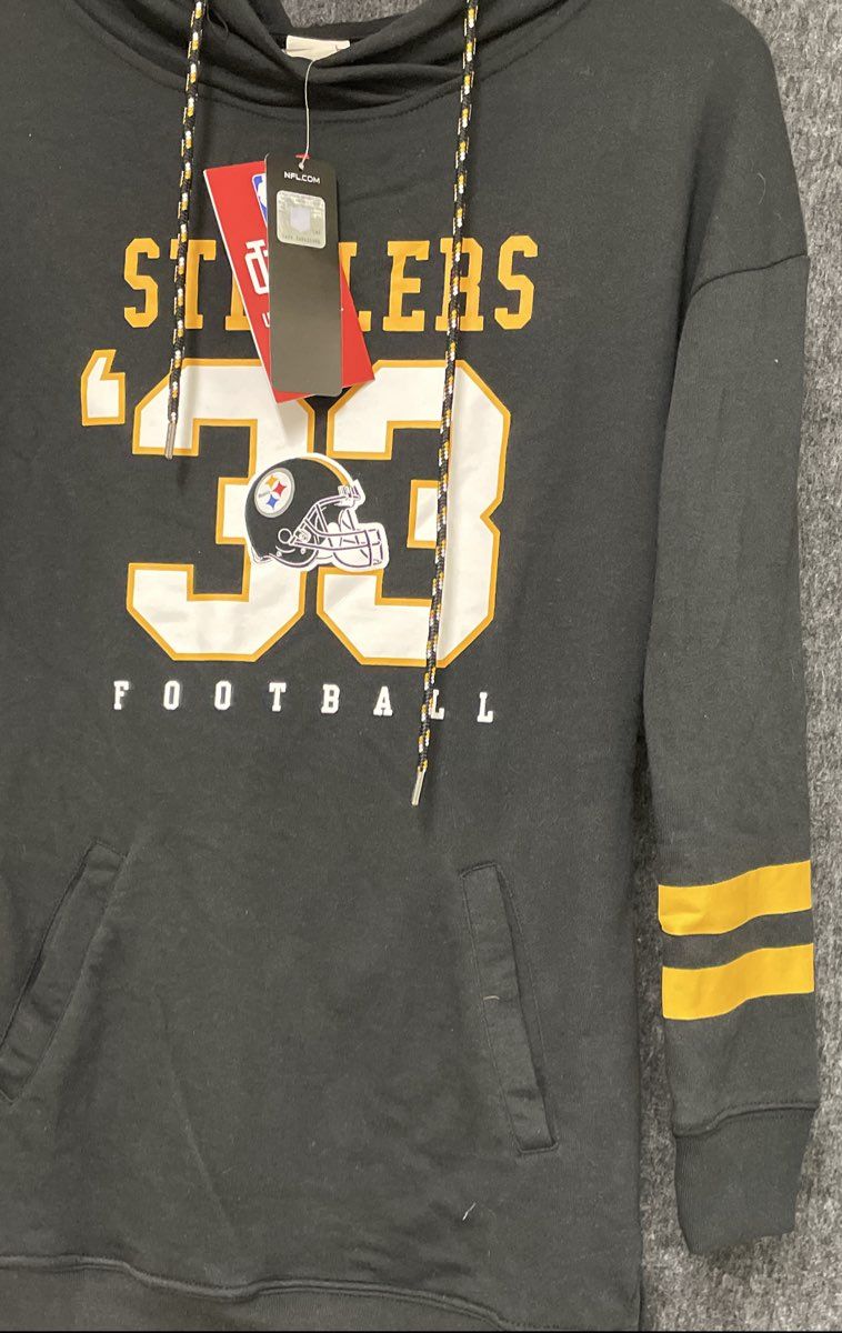 Ultra Game Women's NFL Pittsburgh Steelers Hoodie Dress Black NWT Sz Small