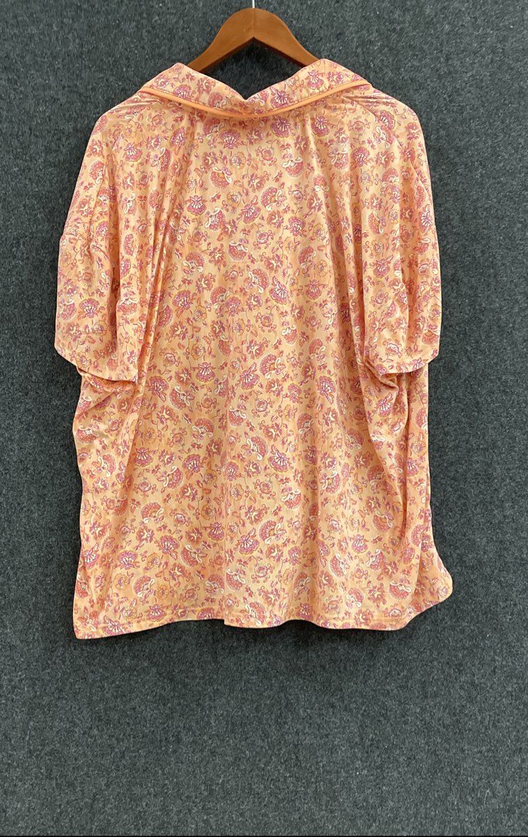 MUK LUKS Women's Orange Floral Pajama Set Short Sleeve Top Pants Sz 2X