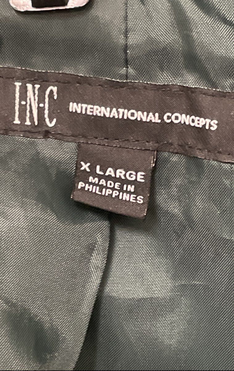 INC International Concepts Women's Green Cotton Full Zip Utility Jacket Sz XL