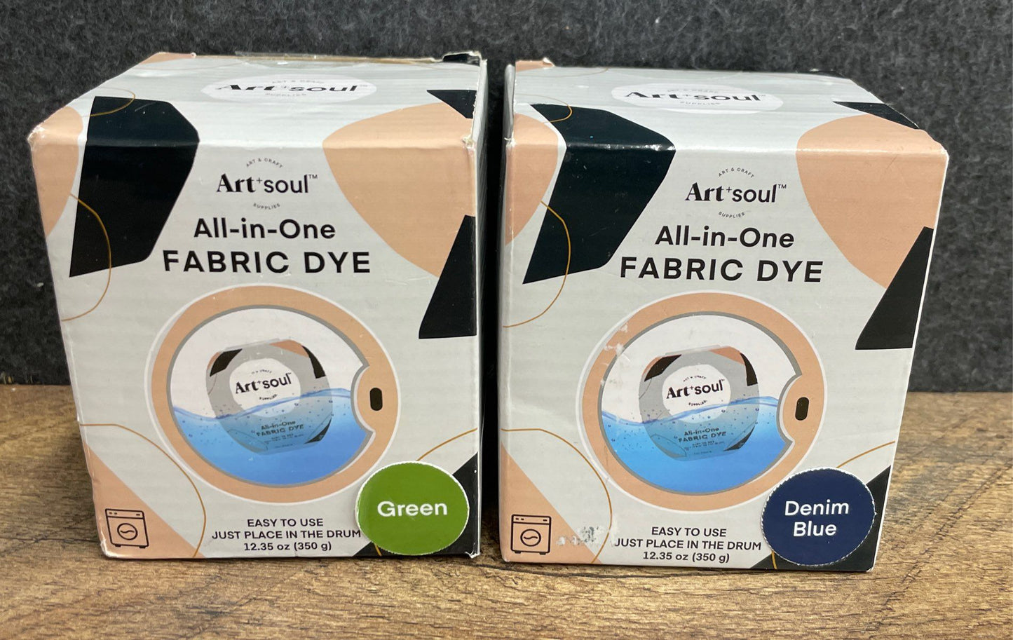 Art & Soul Lot of 5 All-In-One Fabric Dye Denim Blue & Green New