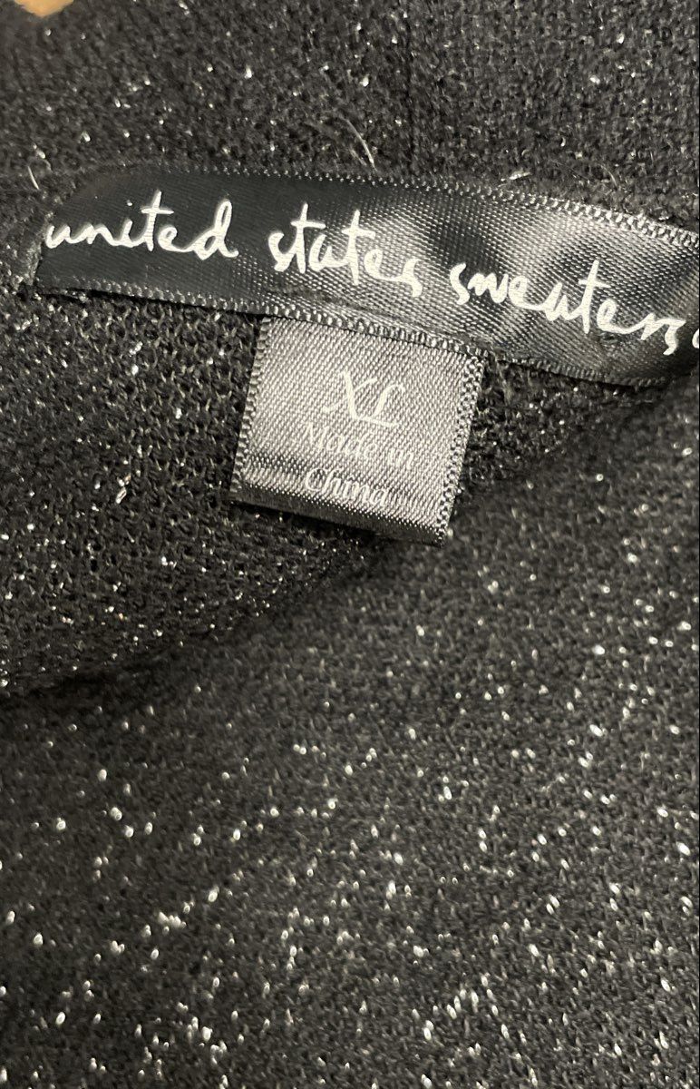 United States Sweaters Women's Black Silver Ombre Cardigan XL NWT